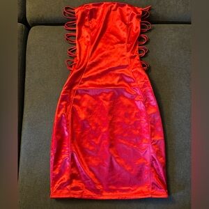 Red mini dress